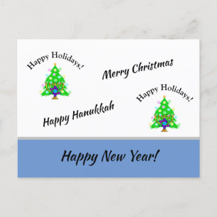 prettige feestdagen nieuwe jaren briefkaart