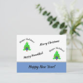 prettige feestdagen nieuwe jaren briefkaart (Staand voorkant)