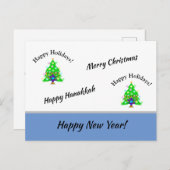 prettige feestdagen nieuwe jaren briefkaart (Voorkant / Achterkant)