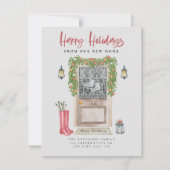 prettige feestdagen nieuwe kerstdeur voor thuisgeb aankondiging (Voorkant)