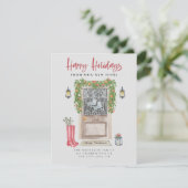 prettige feestdagen nieuwe kerstdeur voor thuisgeb aankondiging (Staand voorkant)