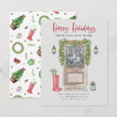 prettige feestdagen nieuwe kerstdeur voor thuisgeb aankondiging (Voorkant / Achterkant)