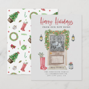 prettige feestdagen nieuwe kerstdeur voor thuisgeb aankondiging