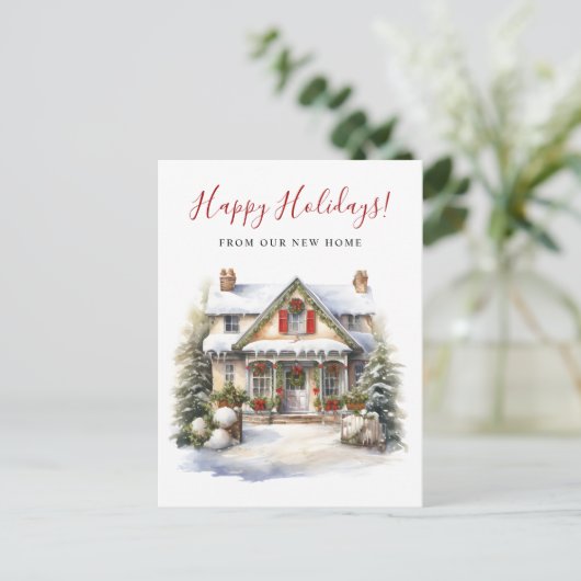 Prettige feestdagen Nieuwe startpunt verplaatsen Aankondigingskaart (Staand voorkant)