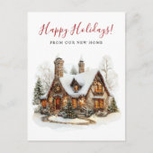 Prettige feestdagen Nieuwe startpunt verplaatsen Aankondigingskaart (Voorkant)