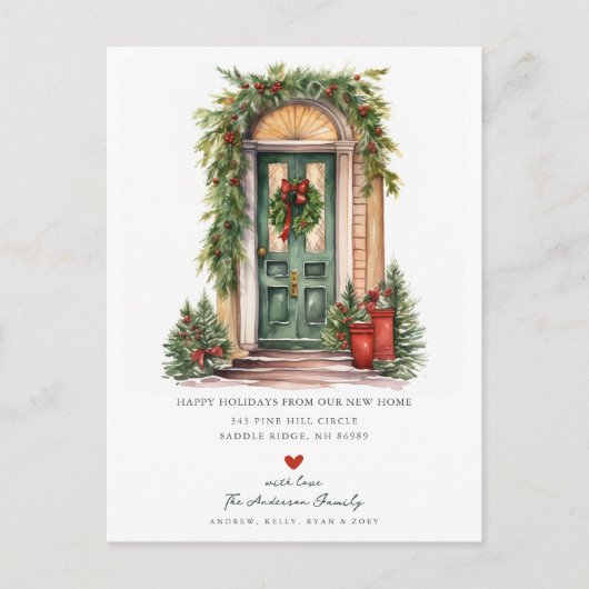 Prettige feestdagen Nieuwe startpunt verplaatsen Aankondigingskaart (Voorkant)