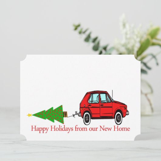 prettige feestdagen nieuwe thuisauto en nieuwe str feestdagenkaart