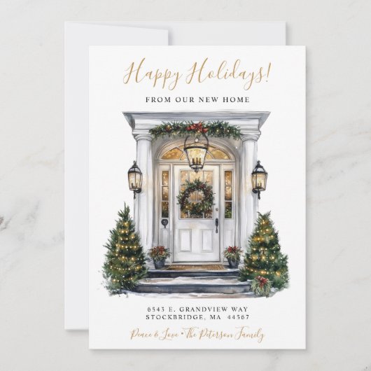 Prettige feestdagen · Nieuwe voordeur voor huis in Aankondiging (Voorkant)