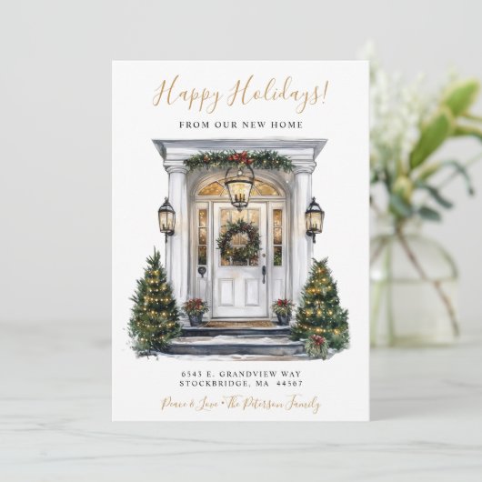 Prettige feestdagen · Nieuwe voordeur voor huis in Aankondiging (Staand voorkant)