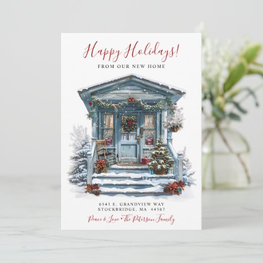 Prettige feestdagen · Nieuwe voordeur voor huis in Aankondiging (Staand voorkant)