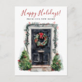 Prettige feestdagen · Nieuwe voordeur voor huis in Aankondigingskaart (Voorkant)