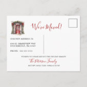 Prettige feestdagen · Nieuwe voordeur voor huis in Aankondigingskaart (Achterkant)