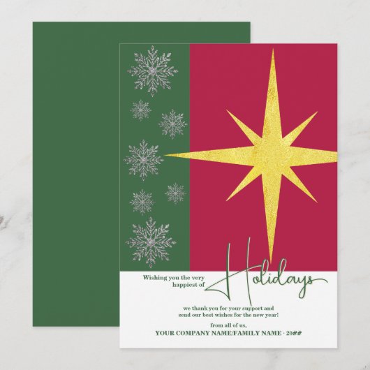 Prettige feestdagen Nieuwjaar Business Budget Corp Feestdagenkaart (Voorkant / Achterkant)