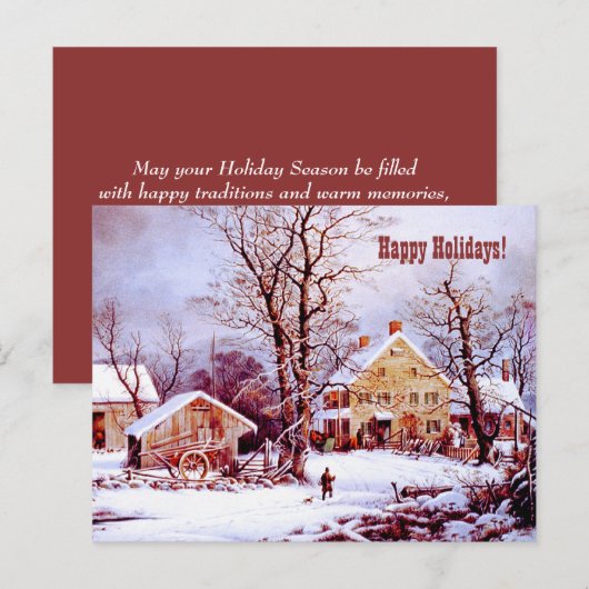 PRETTIGE FEESTDAGEN NL Boerderij Winter Scene Kaa (Voorkant / Achterkant)