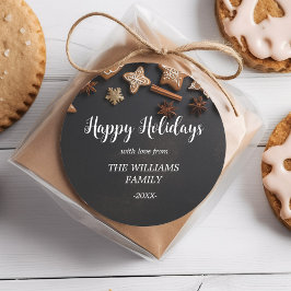 prettige feestdagen "NL" Rustiek, Kerstmis Ronde Sticker