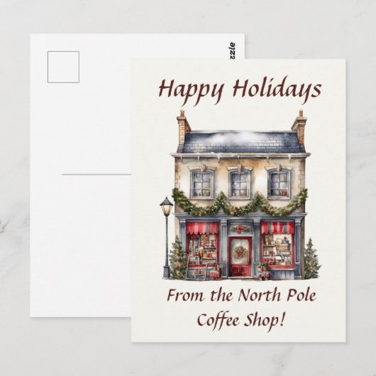 Prettige feestdagen Noordpool Koffiewinkel Briefkaart (Voorkant / Achterkant)