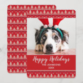 prettige feestdagen Nordic Pattern Foto (Voorkant / Achterkant)