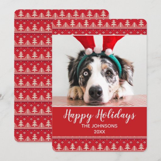 prettige feestdagen Nordic Pattern Foto (Voorkant / Achterkant)