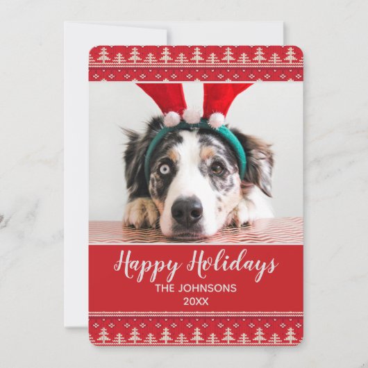 prettige feestdagen Nordic Pattern Foto (Voorkant)