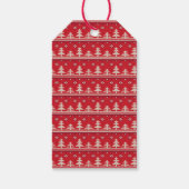 prettige feestdagen Nordic Pattern Foto Cadeaulabel (Achterkant)