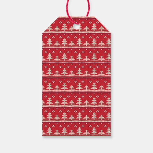 prettige feestdagen Nordic Pattern Foto Cadeaulabel (Achterkant)