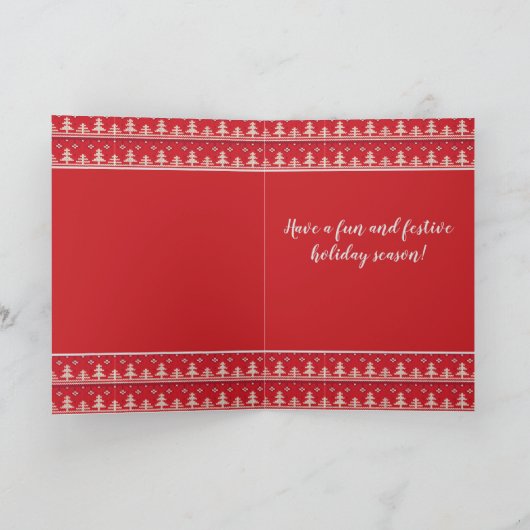 prettige feestdagen Nordic Pattern Photo Greeting Kaart (Binnen)