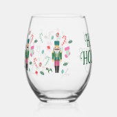  Prettige feestdagen notenkraker Christmas Wijnglas Zonder Voet (Voorkant)