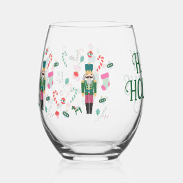 Prettige feestdagen notenkraker Christmas Wijnglas Zonder Voet