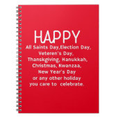 prettige feestdagen notitieboek (Voorkant)