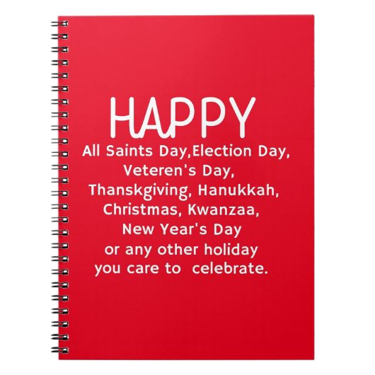 prettige feestdagen notitieboek (Voorkant)