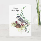 prettige feestdagen Nuthatch Bird Card Kaart (Voorkant)