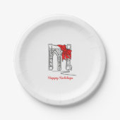 Prettige feestdagen NYC Brooklyn Bridge Kerstmis i Papieren Bordje (Voorkant)