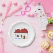 Prettige feestdagen NYC Venster Winkelen Kerstmis Papieren Bordje (Feest)