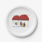 Prettige feestdagen NYC Venster Winkelen Kerstmis Papieren Bordje (Voorkant)