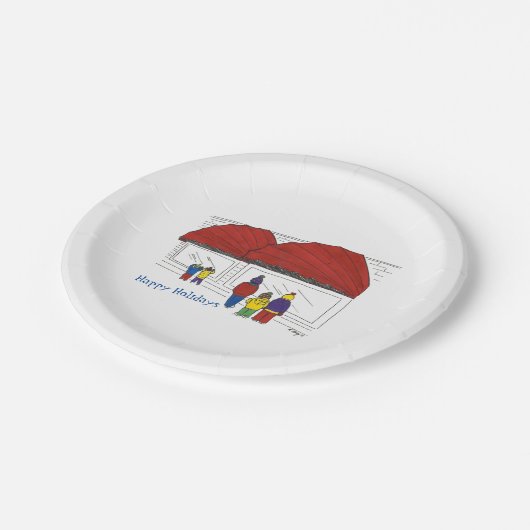 Prettige feestdagen NYC Venster Winkelen Kerstmis Papieren Bordje (Gekanteld)