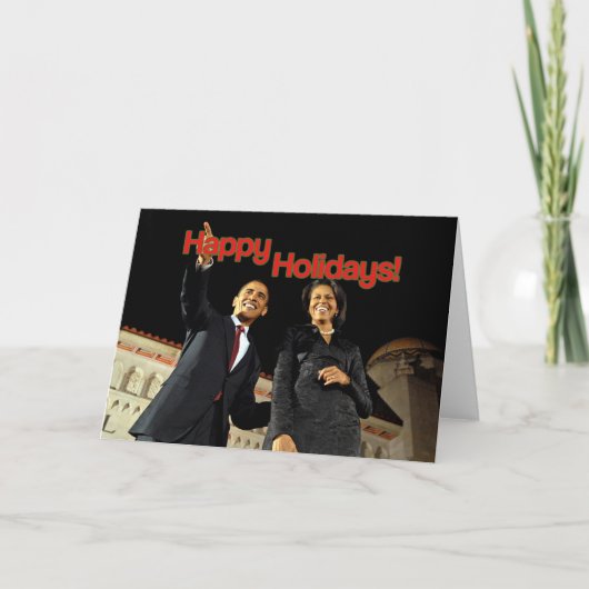 Prettige feestdagen Obama Kaart (Voorkant)