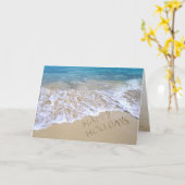 prettige feestdagen Ocean Beach Kaart (Gele Bloem)
