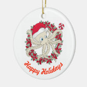 prettige feestdagen Octopus Keramisch Ornament (Links)