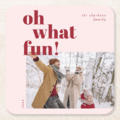 Prettige feestdagen Oh wat leuk Kartonnen Onderzetters (Voorkant)