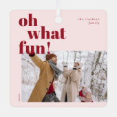 Prettige feestdagen Oh wat leuk Metalen Ornament (Voorkant)