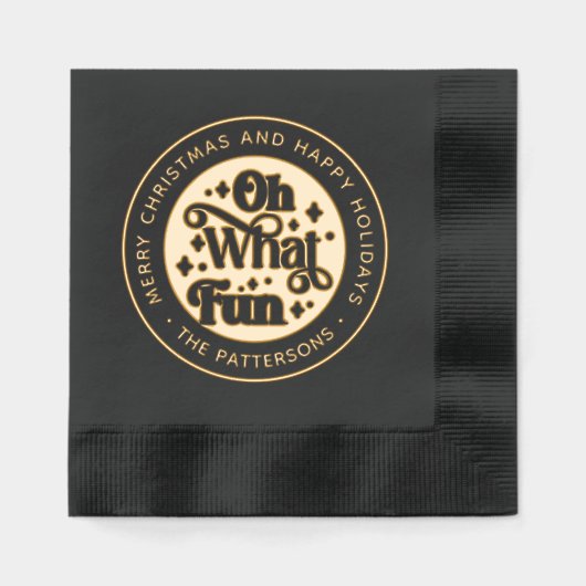 Prettige feestdagen Oh wat leuk vrolijk kerstfeest Folie Servetten (Voorkant)