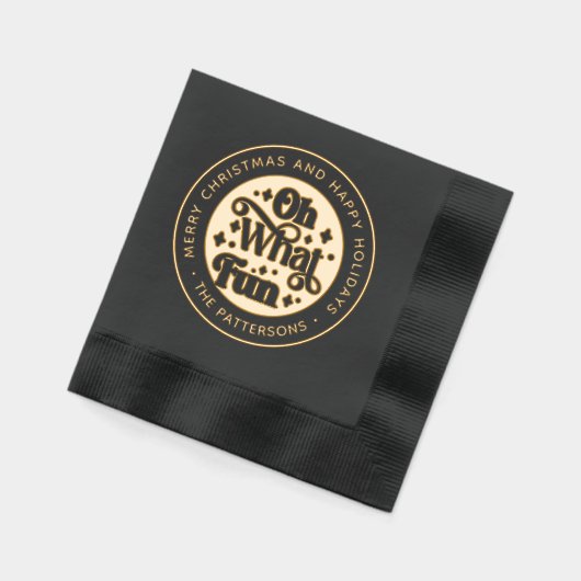 Prettige feestdagen Oh wat leuk vrolijk kerstfeest Folie Servetten (Links)