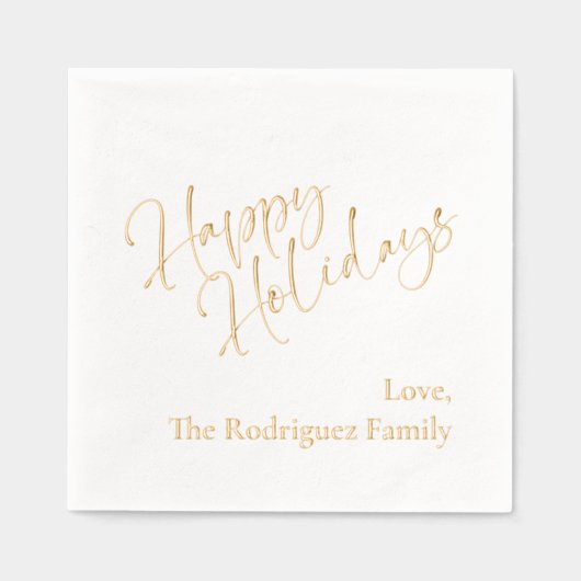 prettige feestdagen "OK" Aangepast bericht feestda Folie Servetten (Voorkant)