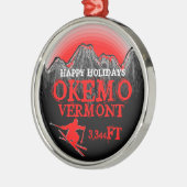 prettige feestdagen Okemo Vermont red ski art-vers Metalen Ornament (Links)