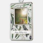 prettige feestdagen  Olive Branch Foto Verzilverd Omlijst Ornament (Links)