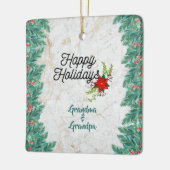 prettige feestdagen oma en opa op marmer keramisch ornament (Links)