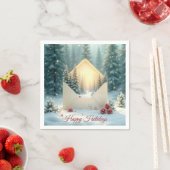 Prettige feestdagen Omhulsel Winterbos Servet (Insitu)