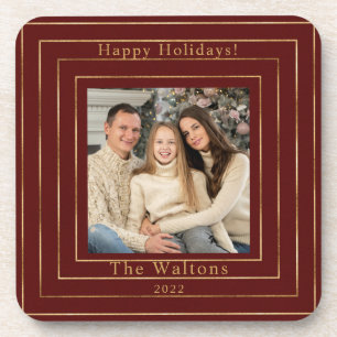 Prettige feestdagen onderzetter van harde kunststo