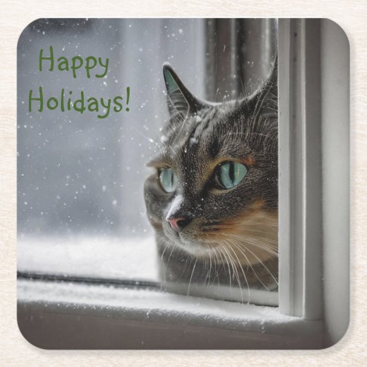 prettige feestdagen Onderzetters van Kitty Cat (Voorkant)