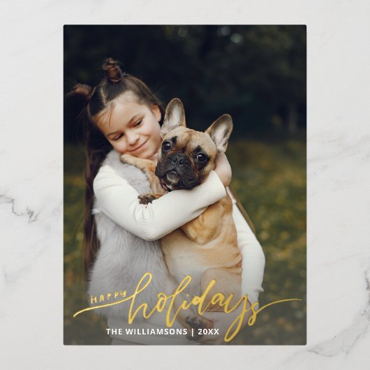 prettige feestdagen One Vertical kerstPhoto Gold (Voorkant)